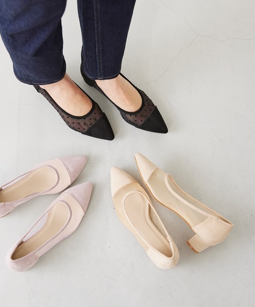 menue（メヌエ）の「ポインテッドトゥ シアーパンプス（パンプス・レディース・ブラック/ベージュ/ラベンダー・22.0cm/21.5cm/26.0cm/25.5cm/25.0cm/24.5cm/24.0cm/23.5cm/23.0cm/22.5cm）」の4枚目の写真