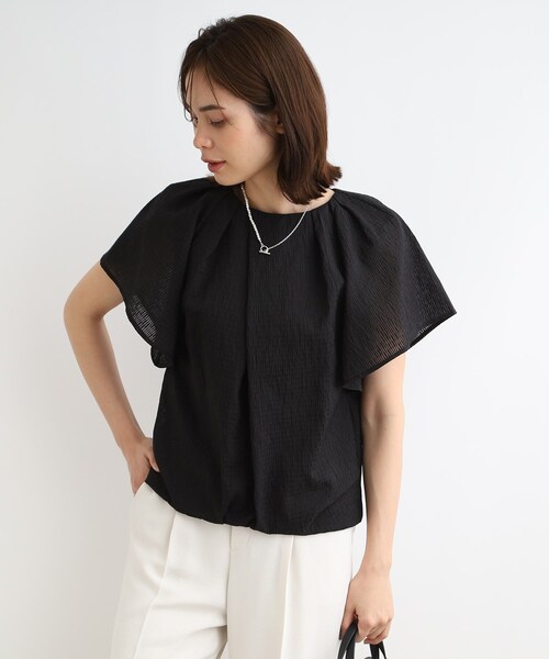 【セール】【洗える/シアー】ジャカード風タックデザインブラウス(シャツ/ブラウス)|INDIVI(インディヴィ) 【セール】【洗える/シアー】ジャカード風タックデザインブラウス(シャツ/ブラウス)|INDIVI(インディヴィ)