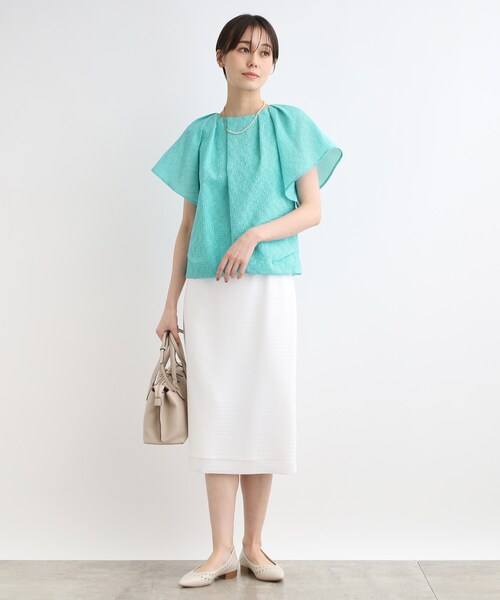 【セール】【洗える/シアー】ジャカード風タックデザインブラウス(シャツ/ブラウス)|INDIVI(インディヴィ) 【セール】【洗える/シアー】ジャカード風タックデザインブラウス(シャツ/ブラウス)|INDIVI(インディヴィ)