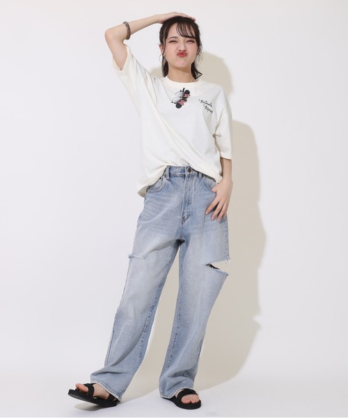 Disney(ディズニー)の「ディズニー 親子お揃い サングラスTシャツ 親子お揃い 9231A(Tシャツ/カットソー・レディース・その他9/ブラック×レッド・XL/S/M/L)」の6枚目の写真