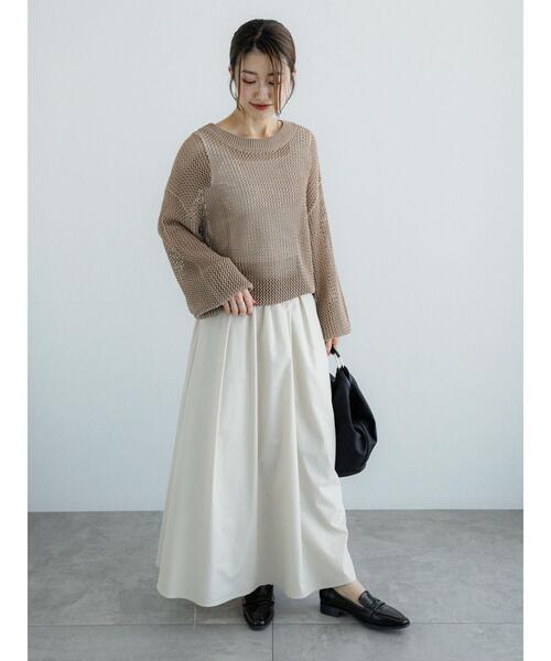 Te chichi（テチチ）の「タイプライターギャザーボリュームスカート（セットアップ可）（スカート・レディース・イエロー/ブルー/グレー・F）」の10枚目の写真