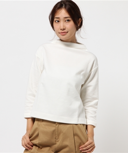 NATURAL BEAUTY BASIC（ナチュラルビューティーベーシック）の「ダンボールボトルネックカットソー（Tシャツ/カットソー・レディース・ブラック/グレー/ホワイト系その他・MEDIUM）」の2枚目の写真