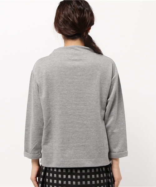 NATURAL BEAUTY BASIC（ナチュラルビューティーベーシック）の「ダンボールボトルネックカットソー（Tシャツ/カットソー・レディース・ブラック/グレー/ホワイト系その他・MEDIUM）」の6枚目の写真