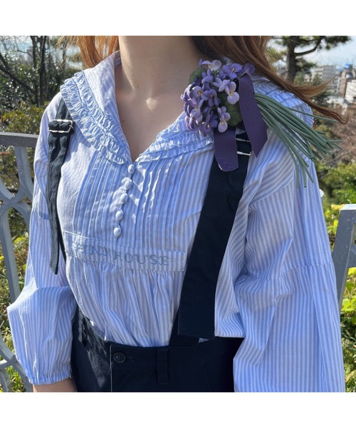 PINK HOUSE(ピンクハウス)の「サロペットパンツ(サロペット/オーバーオール・レディース・キナリ/ベージュ/ネイビー/ブラック/カーキ・フリー)」の8枚目の写真