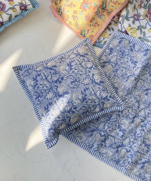 AS KNOW AS plus（アズノゥアズプラス）の「ブロックプリントブランケット（ブランケット・レディース・ブルー/グリーン/イエロー/オレンジ・FREE）」の12枚目の写真