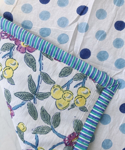 AS KNOW AS plus（アズノゥアズプラス）の「ブロックプリントブランケット（ブランケット・レディース・ブルー/グリーン/イエロー/オレンジ・FREE）」の16枚目の写真