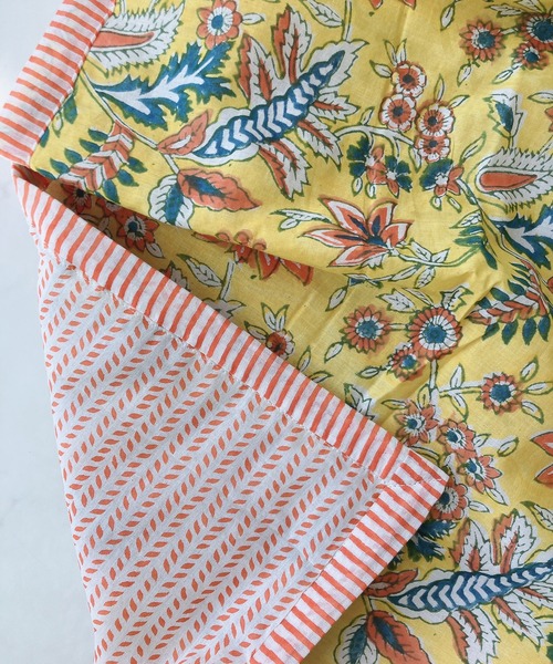 AS KNOW AS plus（アズノゥアズプラス）の「ブロックプリントブランケット（ブランケット・レディース・ブルー/グリーン/イエロー/オレンジ・FREE）」の18枚目の写真