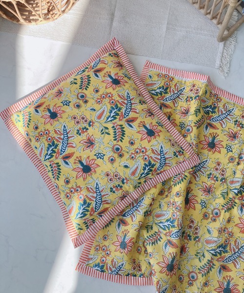 AS KNOW AS plus（アズノゥアズプラス）の「ブロックプリントブランケット（ブランケット・レディース・ブルー/グリーン/イエロー/オレンジ・FREE）」の21枚目の写真