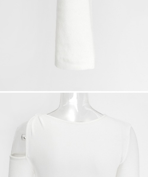 BLACKUP（ブラックアップ）の「[MADE] リフディーンカットアウト長袖Tシャツ（Tシャツ/カットソー・レディース・ホワイト/ブラック・FREE）」の19枚目の写真