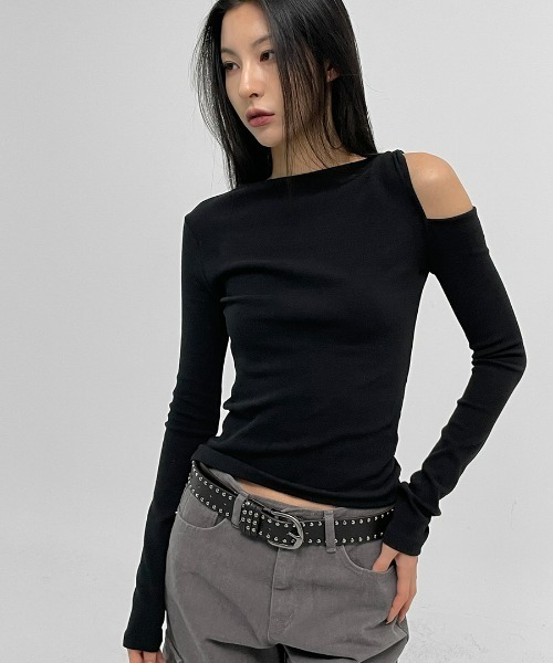 BLACKUP（ブラックアップ）の「[MADE] リフディーンカットアウト長袖Tシャツ（Tシャツ/カットソー・レディース・ホワイト/ブラック・FREE）」の5枚目の写真