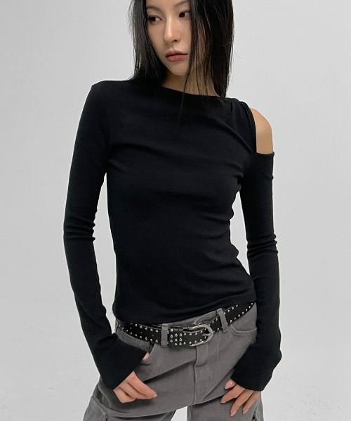 BLACKUP（ブラックアップ）の「[MADE] リフディーンカットアウト長袖Tシャツ（Tシャツ/カットソー・レディース・ホワイト/ブラック・FREE）」の4枚目の写真