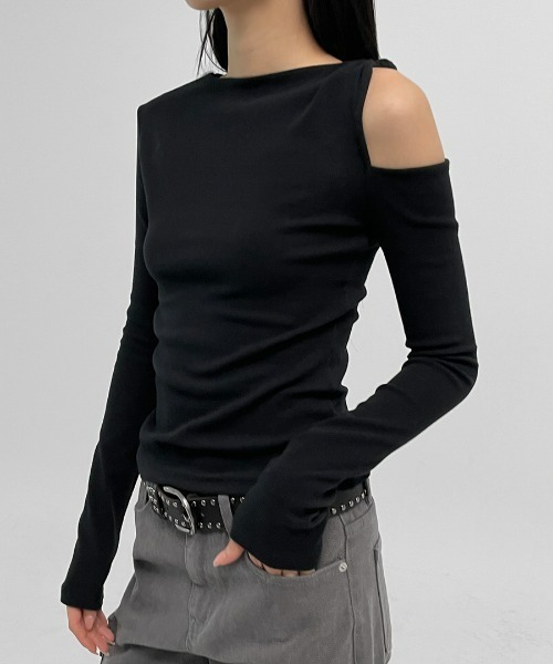 BLACKUP（ブラックアップ）の「[MADE] リフディーンカットアウト長袖Tシャツ（Tシャツ/カットソー・レディース・ホワイト/ブラック・FREE）」の10枚目の写真