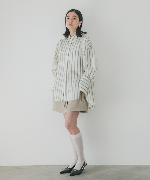 アシメラップアークショートパンツを使った人気ファッション
