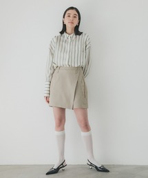 アシメラップアークショートパンツ アシメティアード フレアスカート セット アシメラップアークショートパンツを使った人気ファッション