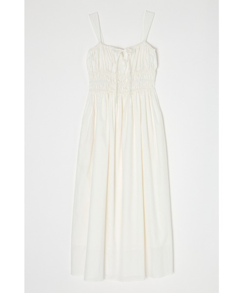 MOUSSY（マウジー）の「COTTON GATHER キャミドレス（ワンピース・レディース・ホワイト/ブラック/レッド・1/2）」の2枚目の写真