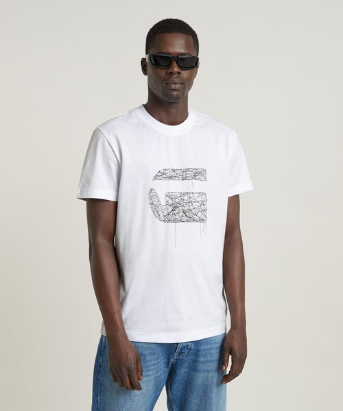送料込★G-Star★Stitch Burger Logo Tシャツ セール】STITCH BURGER T-SHIRT/ステッチデザインブランドロゴT