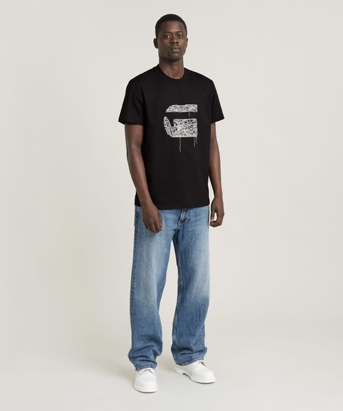 送料込★G-Star★Stitch Burger Logo Tシャツ セール】STITCH BURGER T-SHIRT/ステッチデザインブランドロゴT