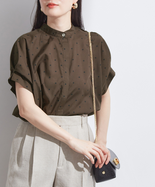 JOURNAL STANDARD L'ESSAGE タックスリーブシャツ　茶 JOURNAL STANDARD L'ESSAGE タックスリーブシャツ - メルカリ