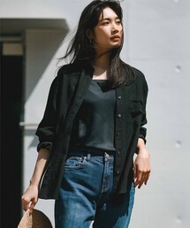 23区（ニジュウサンク）の「【洗える】LIBECO バンドカラー シャツ（シャツ/ブラウス）」