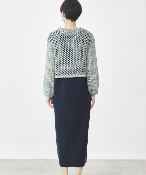 THE SHOP TK （ザ ショップ ティーケー ）の「◆【セットアイテム】メッシュニット×ワンピース（ワンピース・レディース・ブルーグリーン/カーキ系3・12/13）」の14枚目の写真