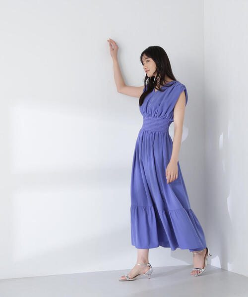 楽天市場】【SALE／30%OFF】Vネックバブルギャザーワンピース