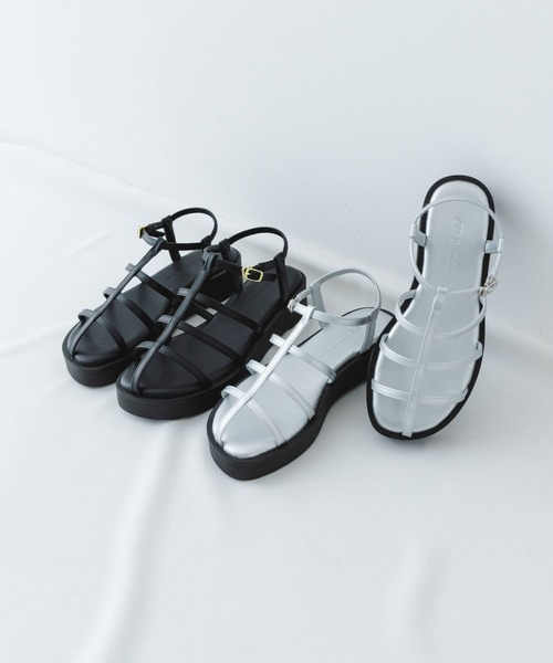 RODE SKO(ロデスコ)の「スリムストラップサンダル(サンダル・レディース・ブラック/シルバー・36/37/38)」の10枚目の写真