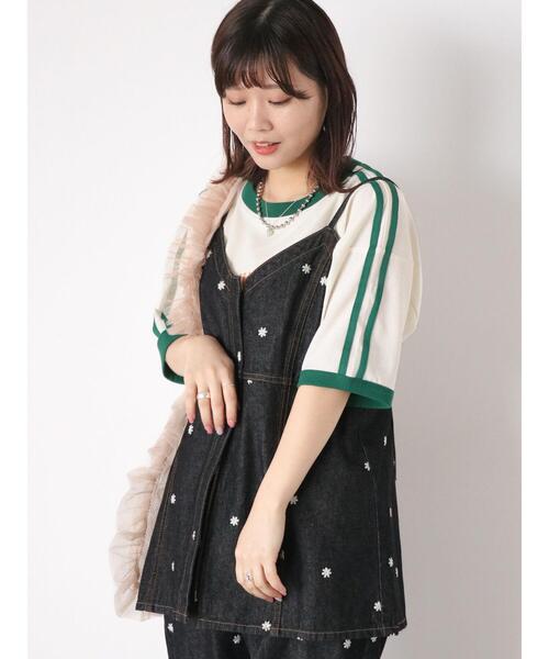 ehka sopo（エヘカソポ）の「花刺繍デニムビスチェ(セットアップ可)（シャツ/ブラウス・レディース・サックスブルー/ブラック/ネイビー・F）」の8枚目の写真