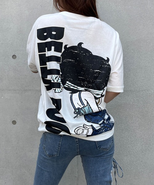 GLAMOROUS JANE(グラマラスジェーン)の「フロント&バックプリントBETTTY BOOPビックTシャツ(Tシャツ/カットソー・レディース・オフホワイト/チャコールグレー/ブラック・FREE)」の7枚目の写真