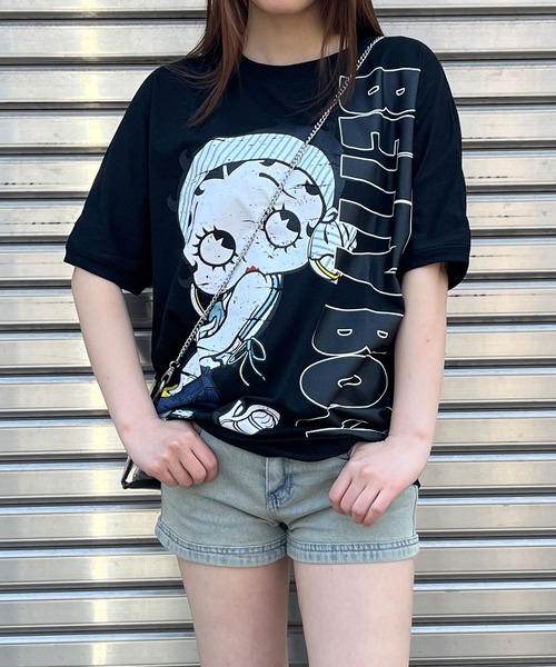 GLAMOROUS JANE(グラマラスジェーン)の「フロント&バックプリントBETTTY BOOPビックTシャツ(Tシャツ/カットソー・レディース・オフホワイト/チャコールグレー/ブラック・FREE)」の10枚目の写真
