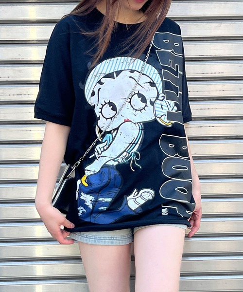 GLAMOROUS JANE(グラマラスジェーン)の「フロント&バックプリントBETTTY BOOPビックTシャツ(Tシャツ/カットソー・レディース・オフホワイト/チャコールグレー/ブラック・FREE)」の12枚目の写真
