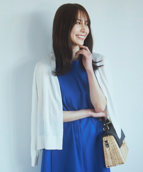 THE SHOP TK （ザ ショップ ティーケー ）の「◆【冷房対策】さらりと羽織る麻調カーデ/洗濯機OK（カーディガン/ボレロ・レディース・カーキ/オフホワイト/ブラック/ナチュラル・12/13）」の5枚目の写真