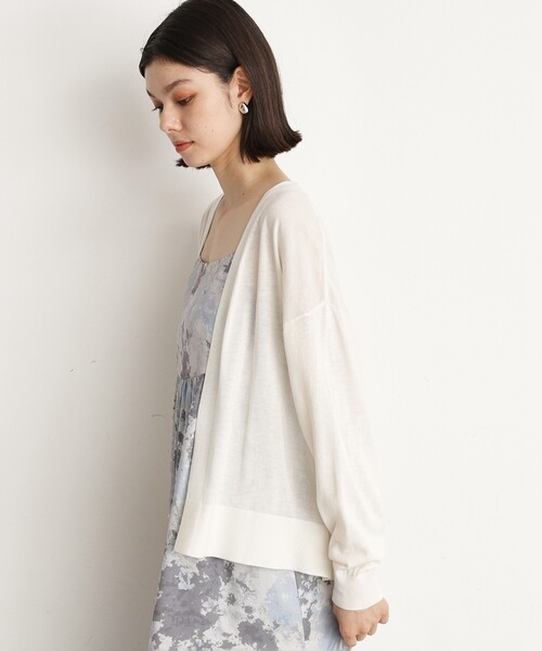 THE SHOP TK （ザ ショップ ティーケー ）の「◆【冷房対策】さらりと羽織る麻調カーデ/洗濯機OK（カーディガン/ボレロ・レディース・カーキ/オフホワイト/ブラック/ナチュラル・12/13）」の12枚目の写真