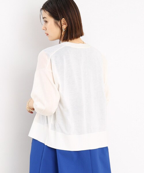 THE SHOP TK （ザ ショップ ティーケー ）の「◆【冷房対策】さらりと羽織る麻調カーデ/洗濯機OK（カーディガン/ボレロ・レディース・カーキ/オフホワイト/ブラック/ナチュラル・12/13）」の19枚目の写真