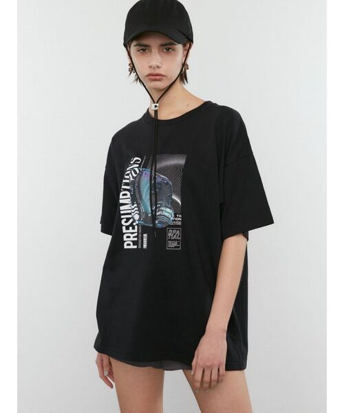 EMODA（エモダ）の「アートビッグTシャツ（Tシャツ/カットソー・レディース・ホワイト/グレー/ブラック・FREE）」の5枚目の写真