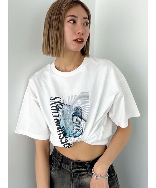EMODA（エモダ）の「アートビッグTシャツ（Tシャツ/カットソー・レディース・ホワイト/グレー/ブラック・FREE）」の12枚目の写真