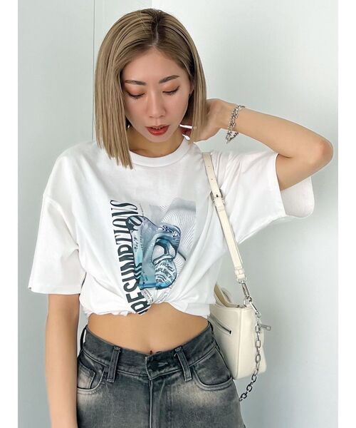 EMODA（エモダ）の「アートビッグTシャツ（Tシャツ/カットソー・レディース・ホワイト/グレー/ブラック・FREE）」の13枚目の写真