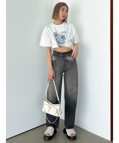 EMODA 新作　Tシャツ EMODA リンガーミニTシャツ（ホワイト） -ファッション通販