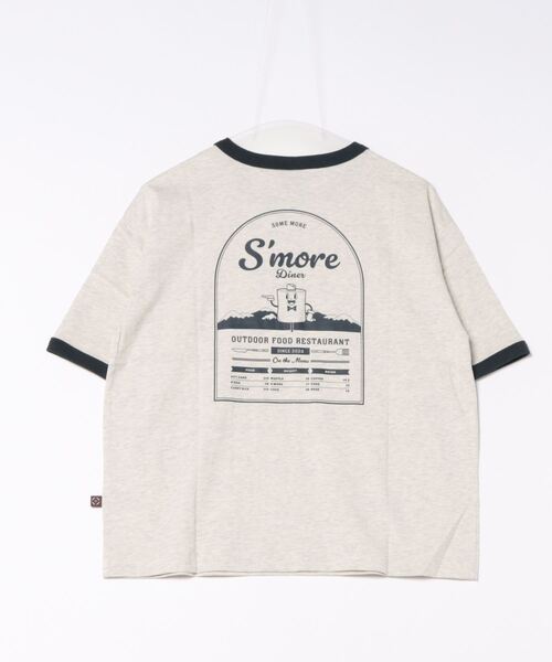 S'more(スモア)の「S'more diner ringer T-shirt (SS)(Tシャツ/カットソー・レディース・グレー/ベージュ/ブラウン・MEDIUM/LARGE/X-LARGE/SMALL)」の4枚目の写真