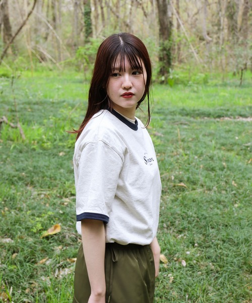 S'more(スモア)の「S'more diner ringer T-shirt (SS)(Tシャツ/カットソー・レディース・グレー/ベージュ/ブラウン・MEDIUM/LARGE/X-LARGE/SMALL)」の6枚目の写真