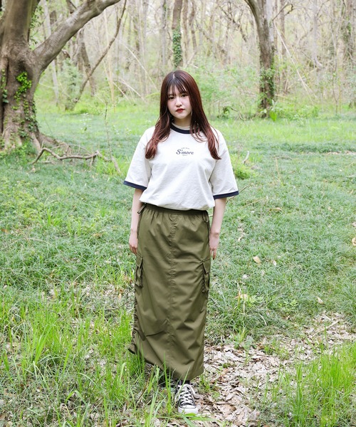 S'more(スモア)の「S'more diner ringer T-shirt (SS)(Tシャツ/カットソー・レディース・グレー/ベージュ/ブラウン・MEDIUM/LARGE/X-LARGE/SMALL)」の7枚目の写真