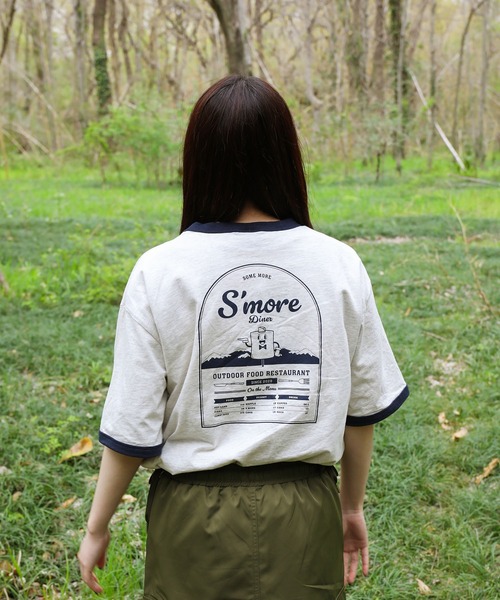 S'more(スモア)の「S'more diner ringer T-shirt (SS)(Tシャツ/カットソー・レディース・グレー/ベージュ/ブラウン・MEDIUM/LARGE/X-LARGE/SMALL)」の10枚目の写真