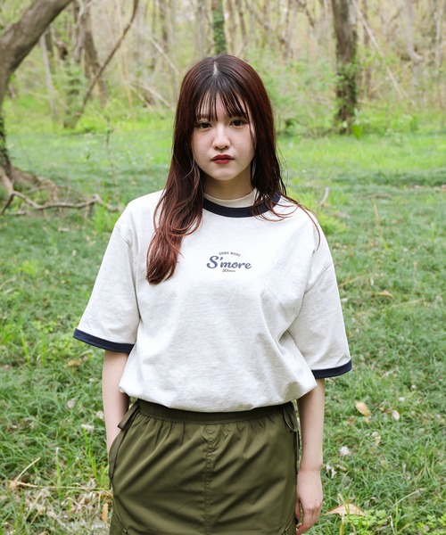 S'more(スモア)の「S'more diner ringer T-shirt (SS)(Tシャツ/カットソー・レディース・グレー/ベージュ/ブラウン・MEDIUM/LARGE/X-LARGE/SMALL)」の17枚目の写真