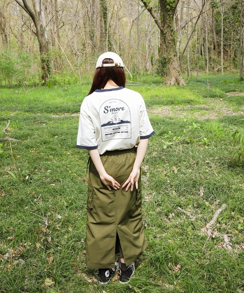 S'more(スモア)の「S'more diner ringer T-shirt (SS)(Tシャツ/カットソー・レディース・グレー/ベージュ/ブラウン・MEDIUM/LARGE/X-LARGE/SMALL)」の19枚目の写真