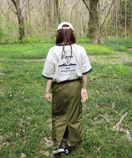 S'more(スモア)の「S'more diner ringer T-shirt (SS)(Tシャツ/カットソー・レディース・グレー/ベージュ/ブラウン・MEDIUM/LARGE/X-LARGE/SMALL)」の21枚目の写真