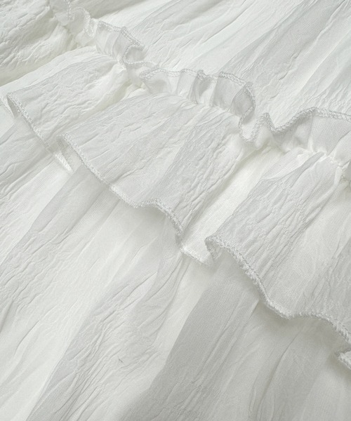 JUNOAH（ジュノア）の「シアーティアードフリルスカート（スカート・レディース・ブラック/イエロー系その他/ホワイト・MEDIUM/LARGE/X-LARGE）」の15枚目の写真