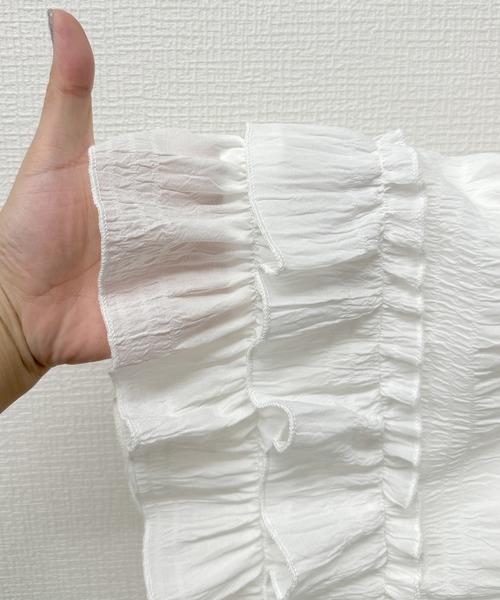 JUNOAH（ジュノア）の「シアーティアードフリルスカート（スカート・レディース・ブラック/イエロー系その他/ホワイト・MEDIUM/LARGE/X-LARGE）」の16枚目の写真