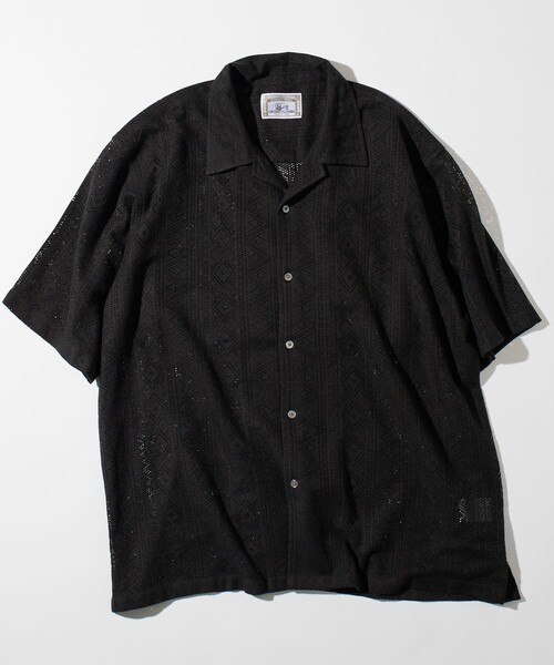 FREAK'S STORE(フリークスストア)の「FREAK’S STORE/フリークスストア インド製 リラックスフィット レース編み オープンカラーシャツ ショートスリーブ(シャツ/ブラウス・メンズ・ホワイト/ブラック・MEDIUM/LARGE)」の14枚目の写真