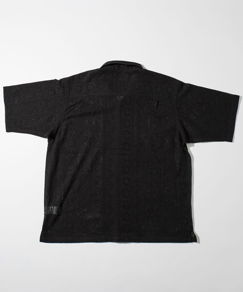 FREAK'S STORE(フリークスストア)の「FREAK’S STORE/フリークスストア インド製 リラックスフィット レース編み オープンカラーシャツ ショートスリーブ(シャツ/ブラウス・メンズ・ホワイト/ブラック・MEDIUM/LARGE)」の7枚目の写真