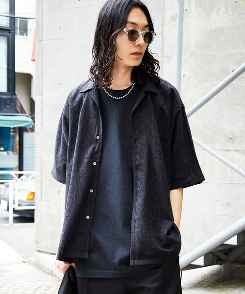 FREAK'S STORE(フリークスストア)の「FREAK’S STORE/フリークスストア インド製 リラックスフィット レース編み オープンカラーシャツ ショートスリーブ(シャツ/ブラウス・メンズ・ホワイト/ブラック・MEDIUM/LARGE)」の22枚目の写真