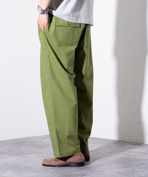GLOSTER（グロスター）の「【GLOSTER/グロスター】ミリタリー イージー ベイカーパンツ リネン/麻（その他パンツ・メンズ・ベージュ/ネイビー/カーキ・S/M/L）」の4枚目の写真